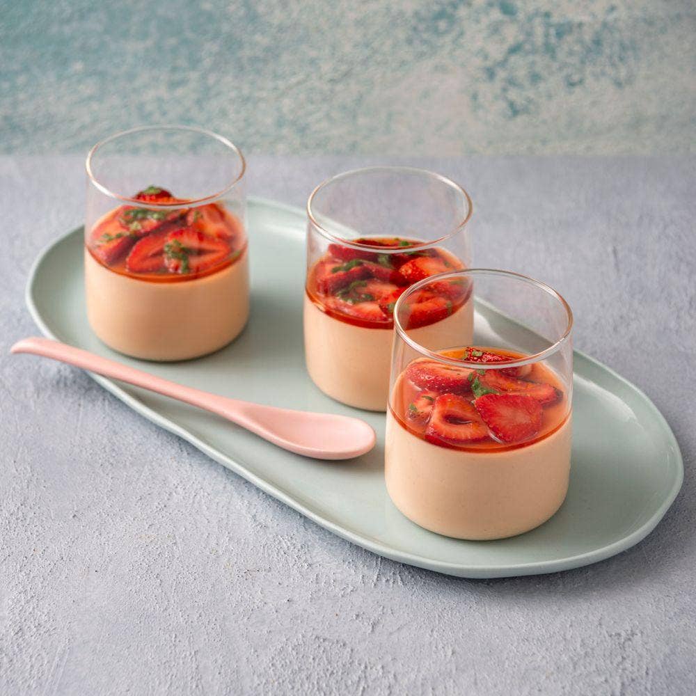 Haigh’s Chocolate Honey Panna Cotta with Strawberries